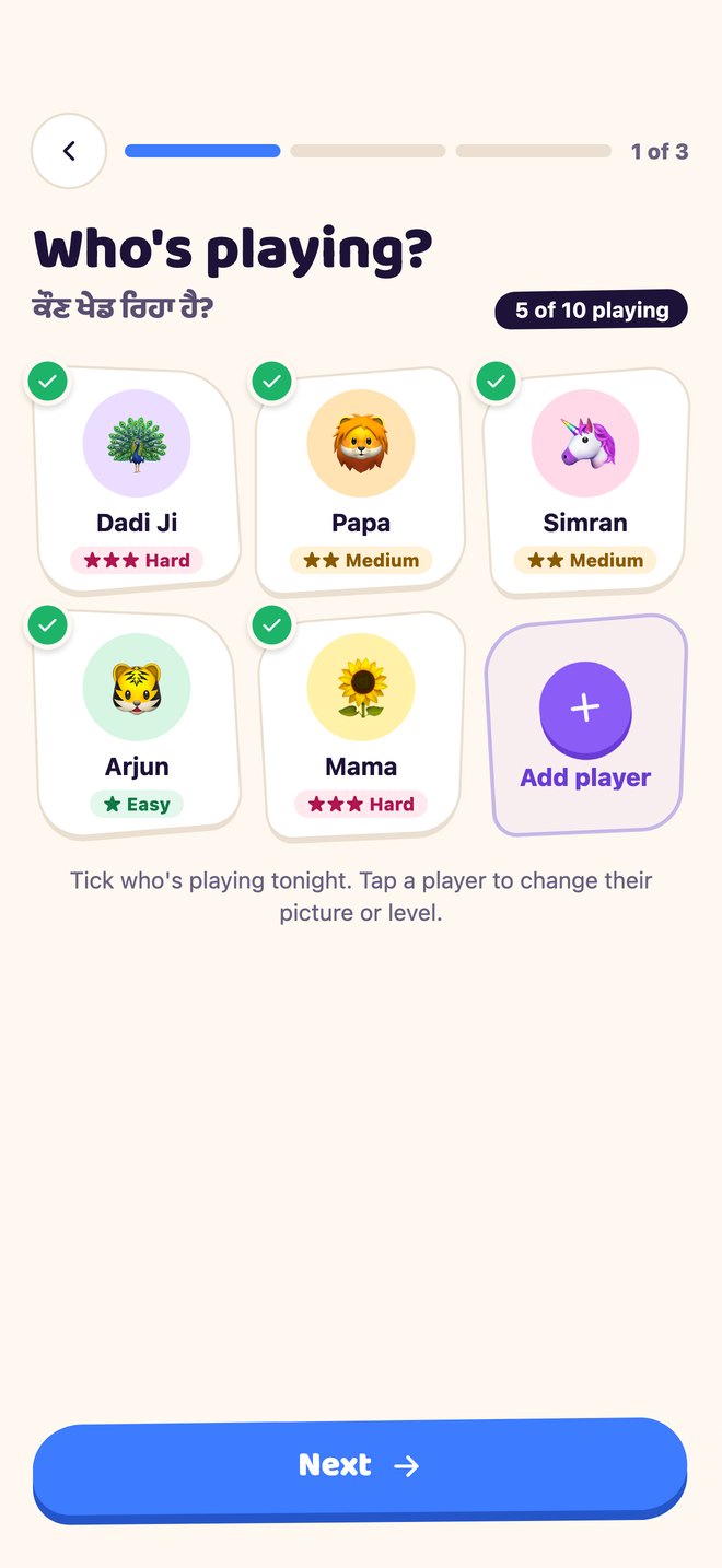 Picking who plays tonight